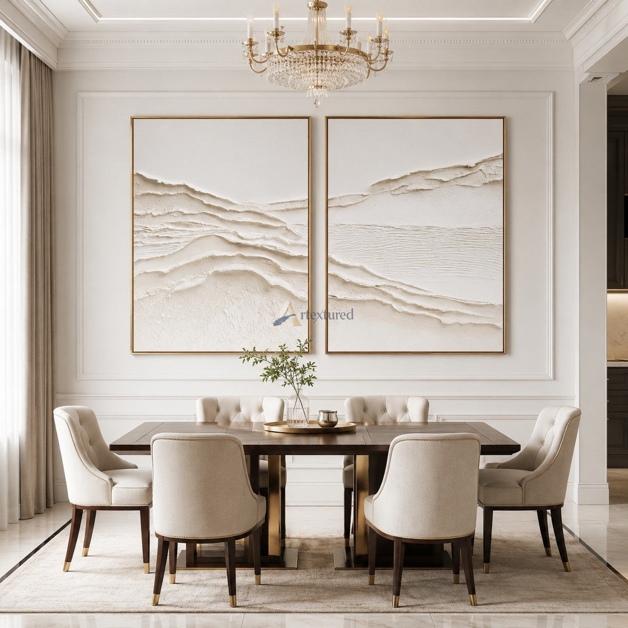 Quiet Horizons – Handcrafted Sculptural Wall Art Set of 2#LL20260075