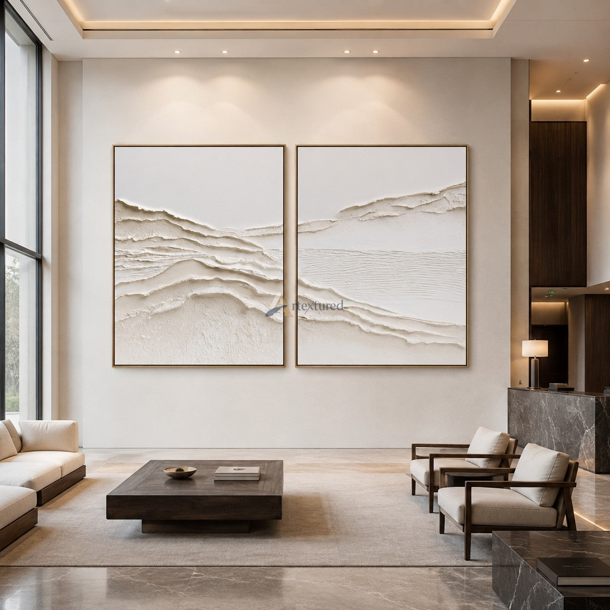 Quiet Horizons – Handcrafted Sculptural Wall Art Set of 2#LL20260075