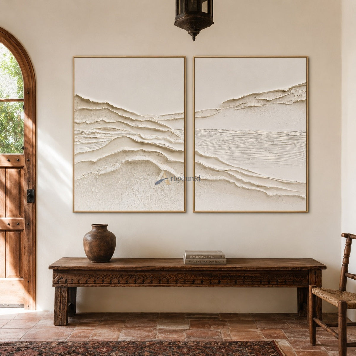 Quiet Horizons – Handcrafted Sculptural Wall Art Set of 2#LL20260075