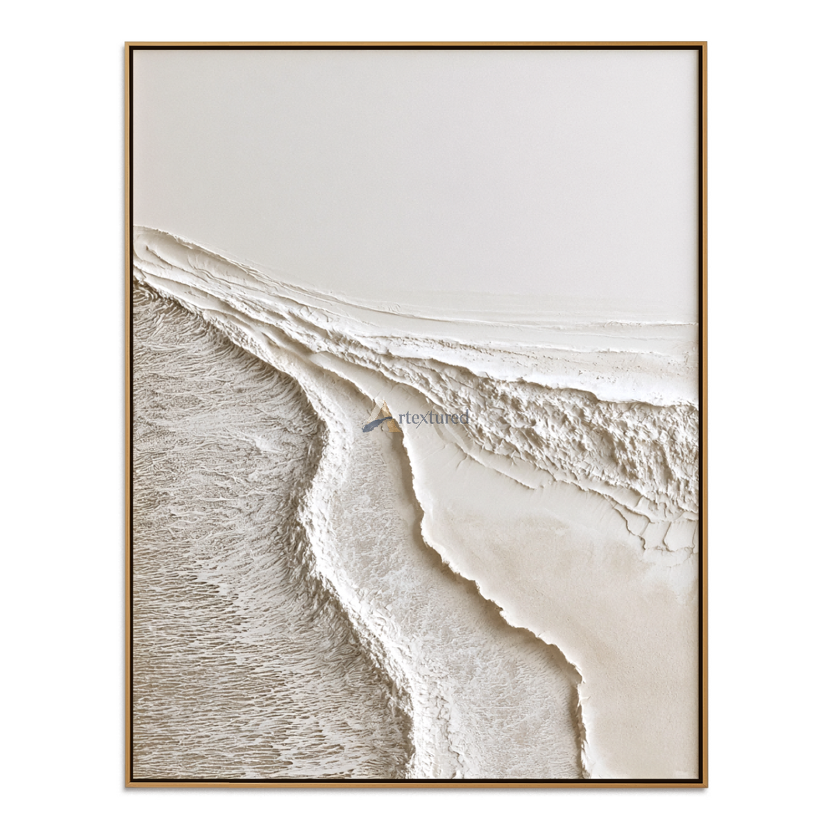Ivory Drift – Handcrafted White Textured Abstract Painting#LL20260076