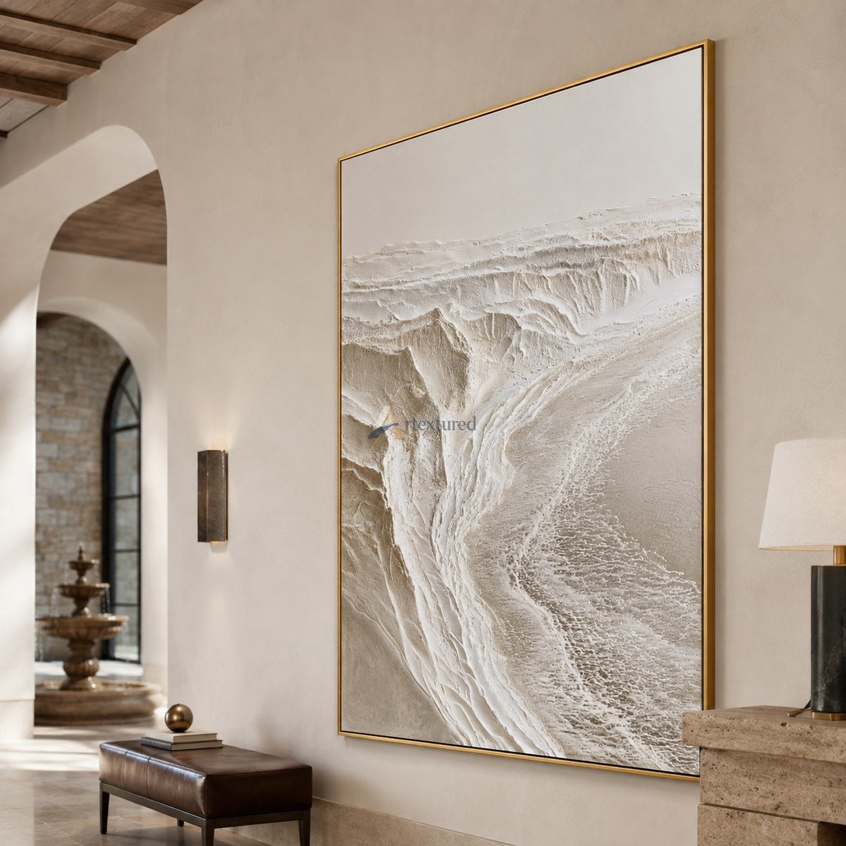 Sculpted Cove – Handcrafted Neutral Textured Wall Art#LL20260078