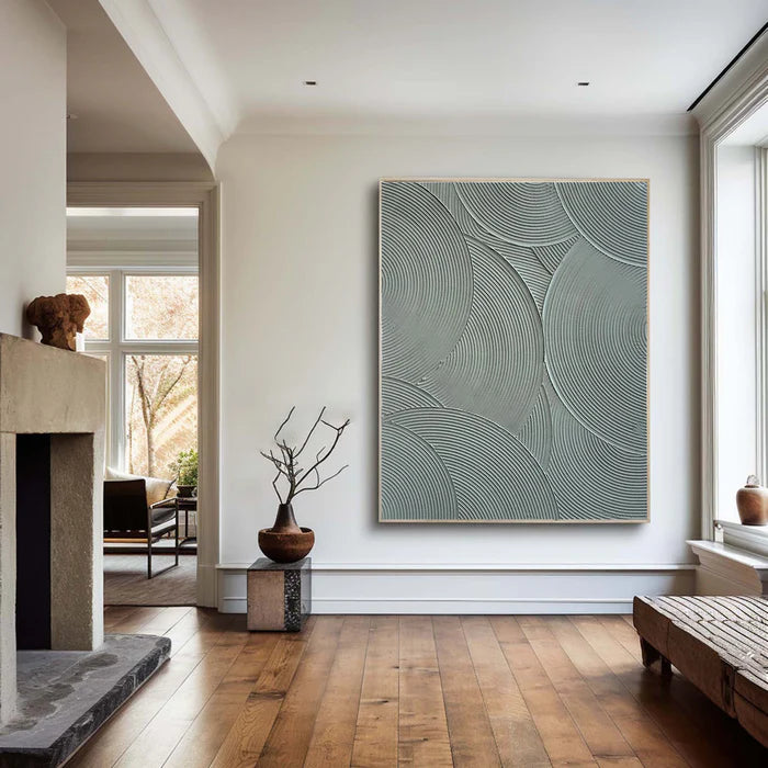 Minimalist Circular Texture Oil Painting - Modern Abstract Wall Art