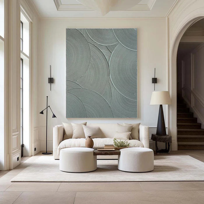 Minimalist Circular Texture Oil Painting - Modern Abstract Wall Art