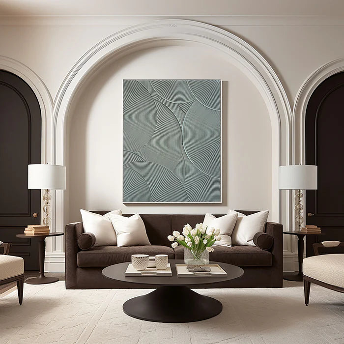 Minimalist Circular Texture Oil Painting - Modern Abstract Wall Art