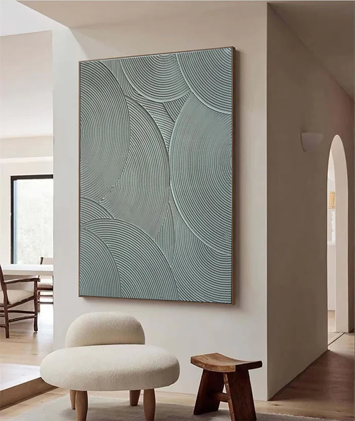 Minimalist Circular Texture Oil Painting - Modern Abstract Wall Art