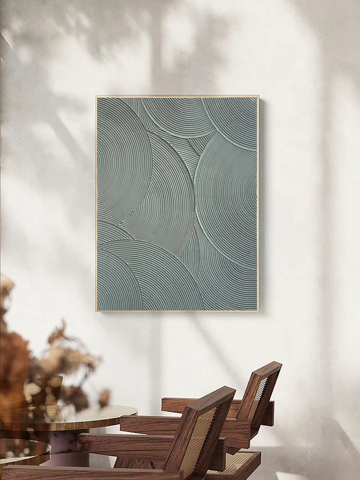 Minimalist Circular Texture Oil Painting - Modern Abstract Wall Art