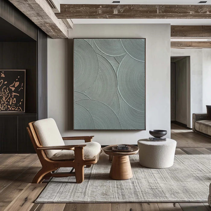Minimalist Circular Texture Oil Painting - Modern Abstract Wall Art
