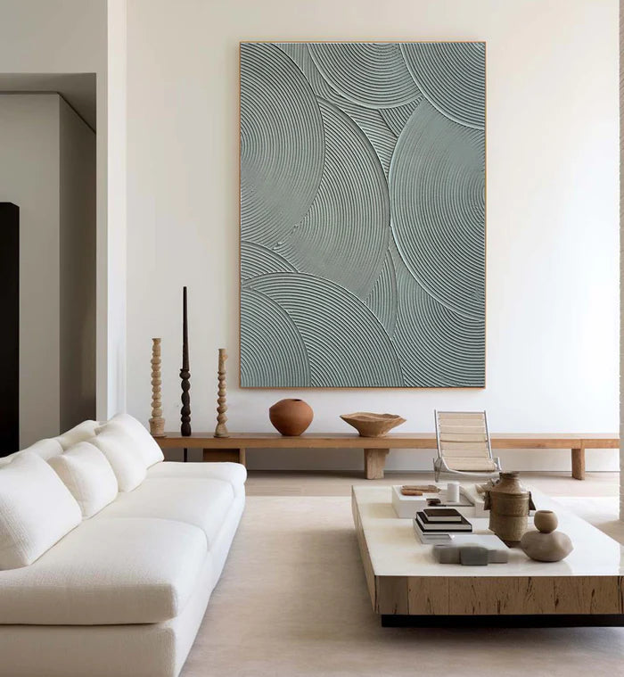 Minimalist Circular Texture Oil Painting - Modern Abstract Wall Art