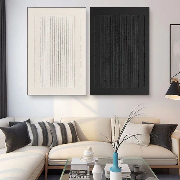 Minimalist Textured Canvas Painting Set of 2