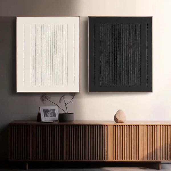 Minimalist Textured Canvas Painting Set of 2