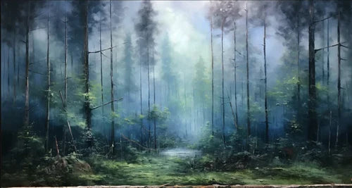 Mystic Forest - Hand-Painted Nature Landscape Oil Painting