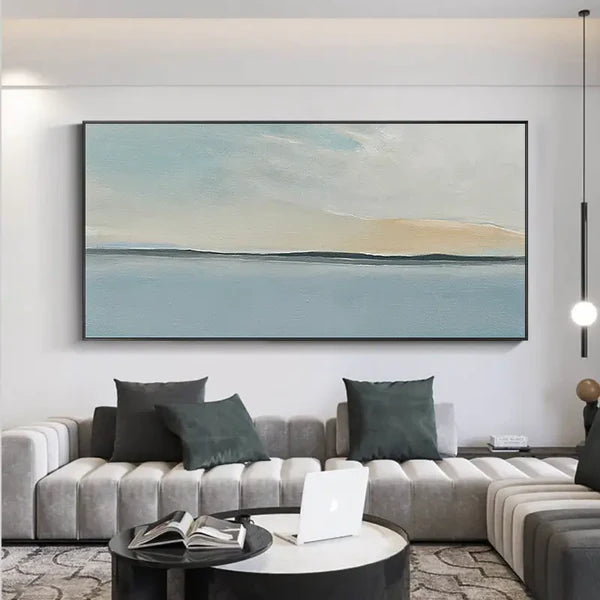 Serene Sky and Ocean Horizon Canvas Art