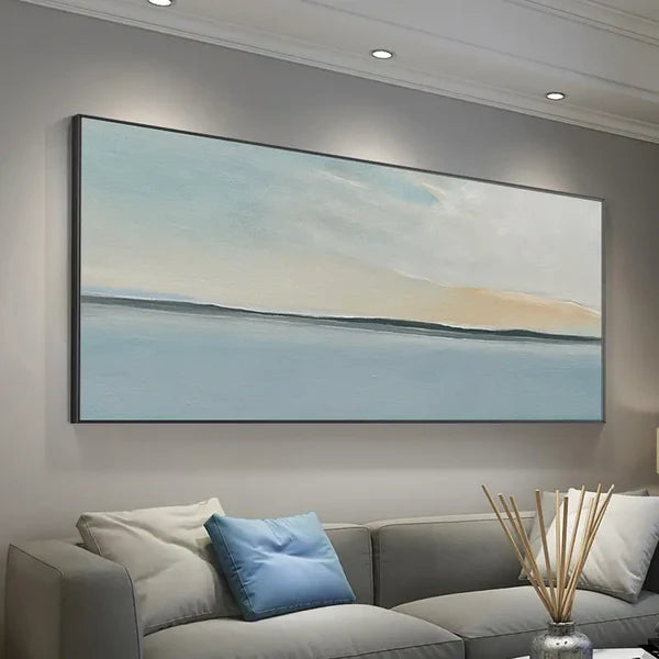 Serene Sky and Ocean Horizon Canvas Art