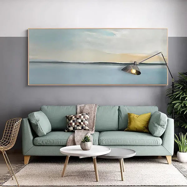 Serene Sky and Ocean Horizon Canvas Art