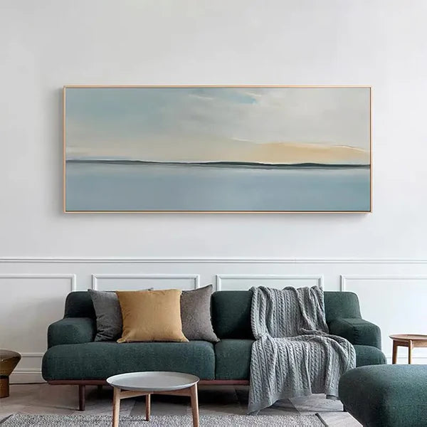 Serene Sky and Ocean Horizon Canvas Art