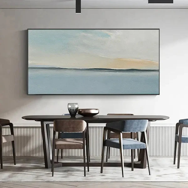 Serene Sky and Ocean Horizon Canvas Art