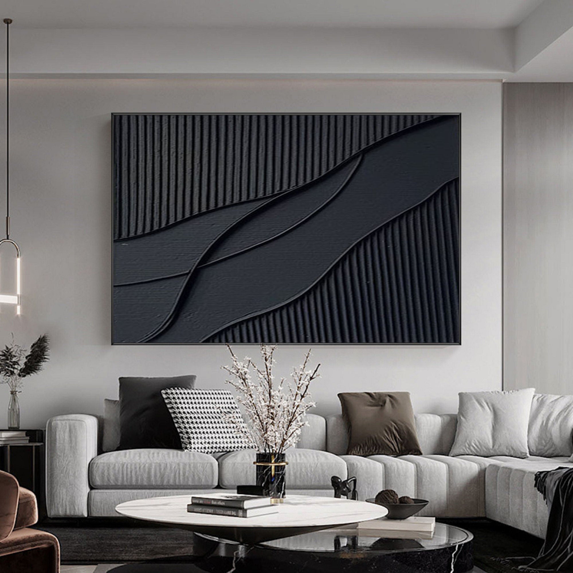 Rhythms of Shadow: Minimalist Abstract Wall Art