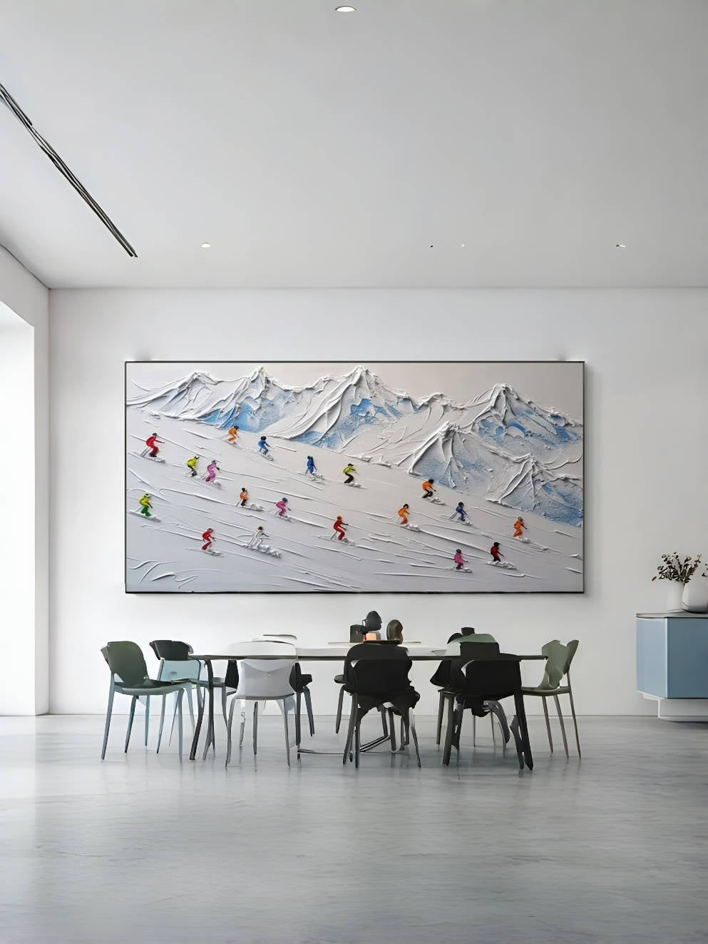 Skier on Snowy Mountain Art