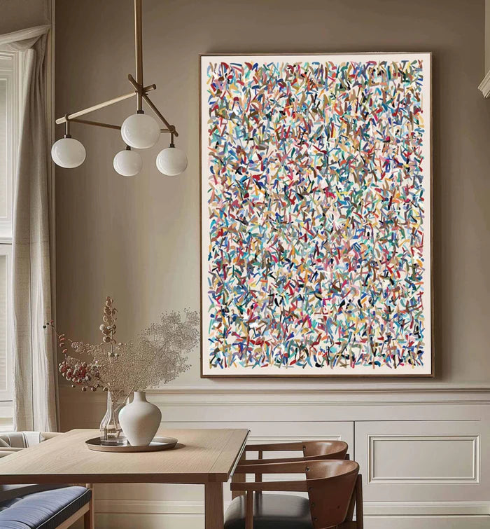 Vibrant Mosaic - Large Hand-Painted Textured Abstract Oil Painting