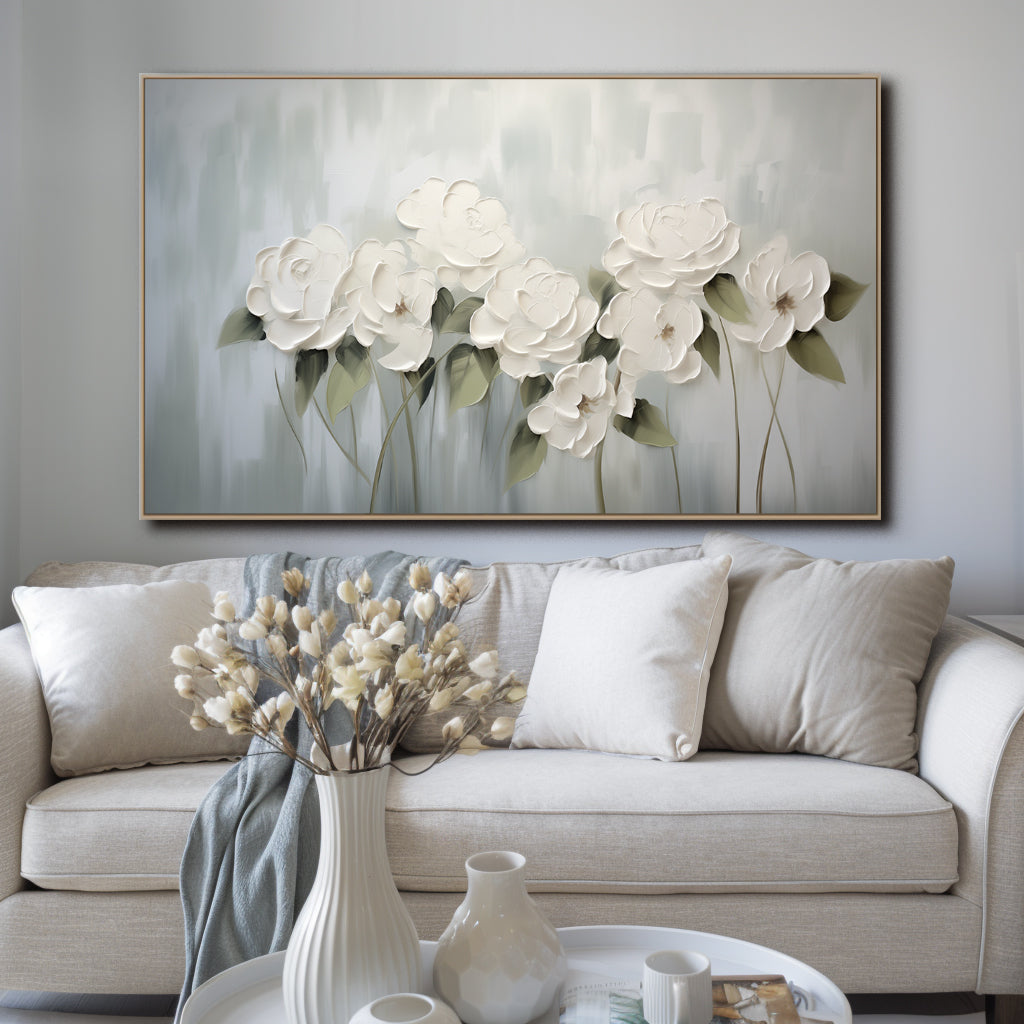 Ethereal Bloom - Textured Floral Canvas