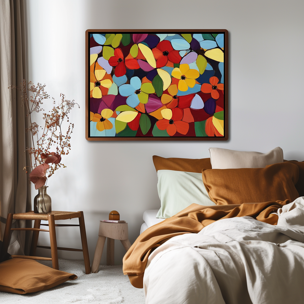 Vivid Blooms - Abstract Floral Canvas