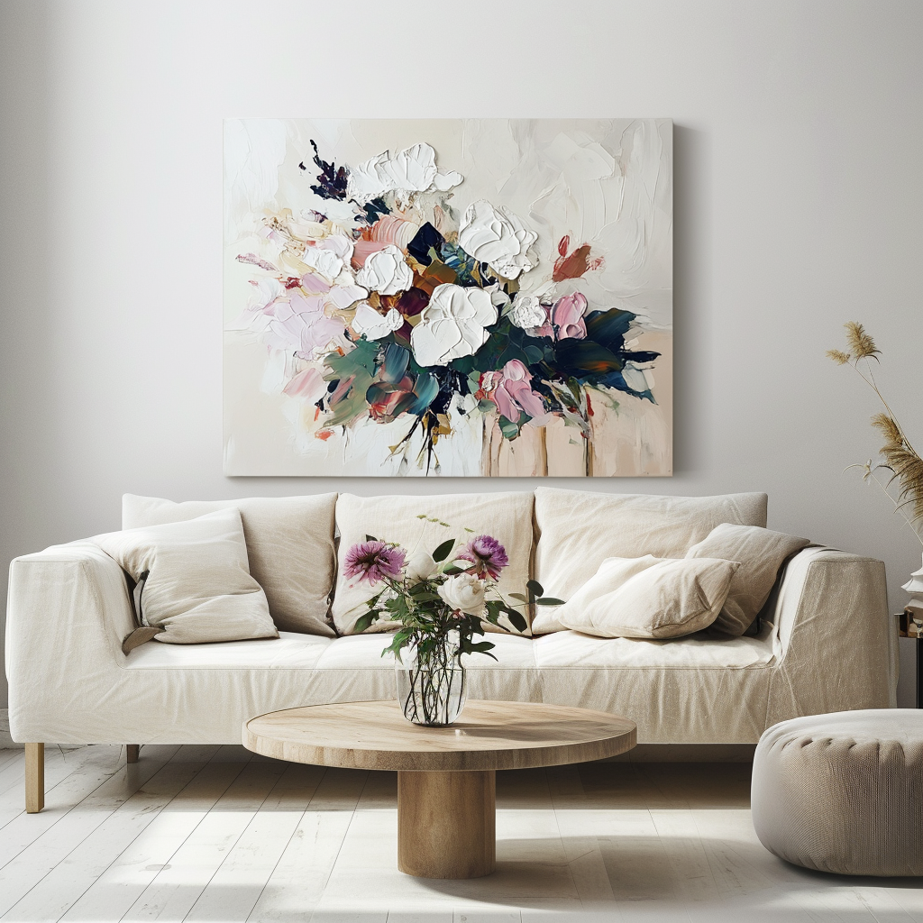 Elegant Bloom Textured Canvas