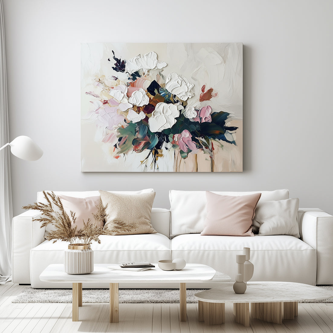 Elegant Bloom Textured Canvas