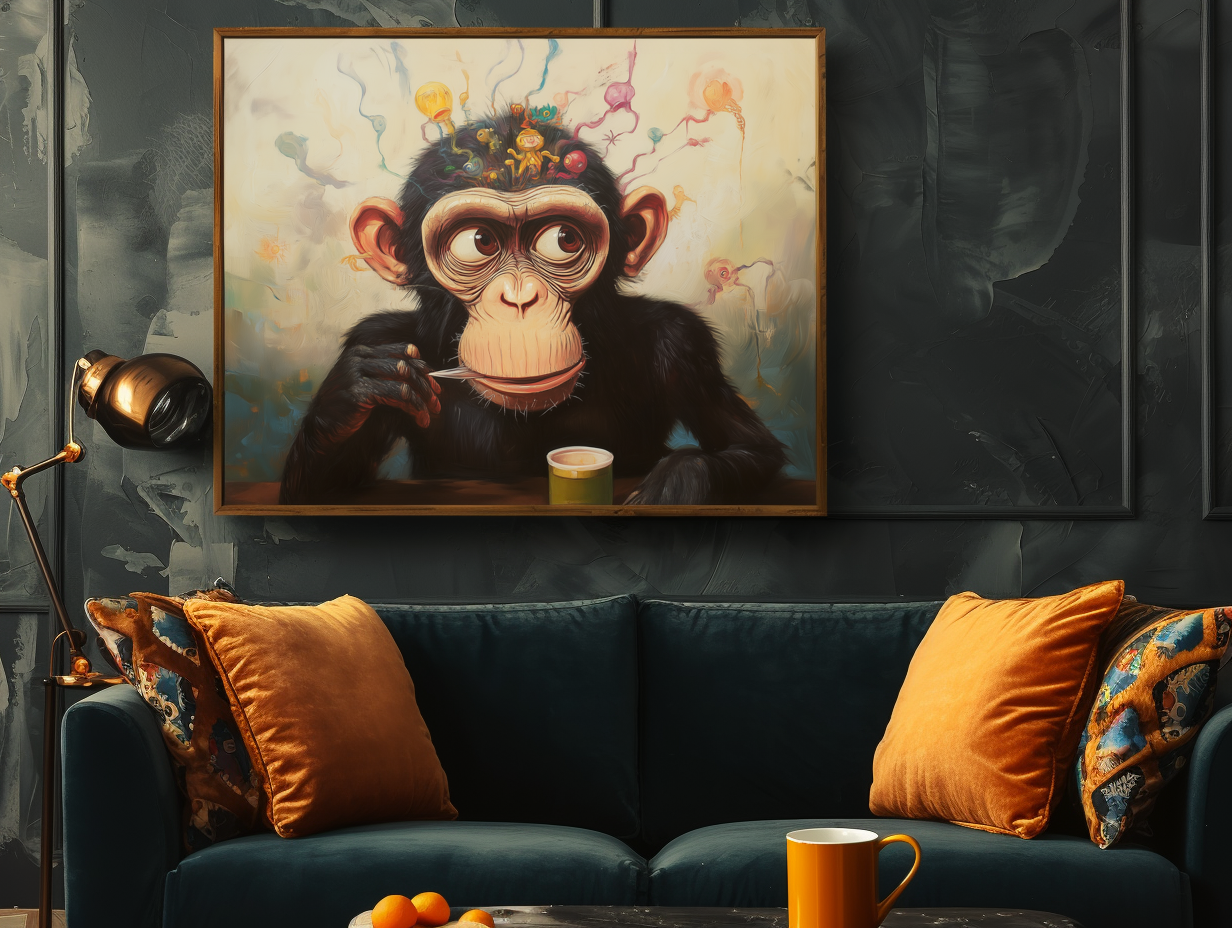 Whimsical Muse - Abstract Monkey Art