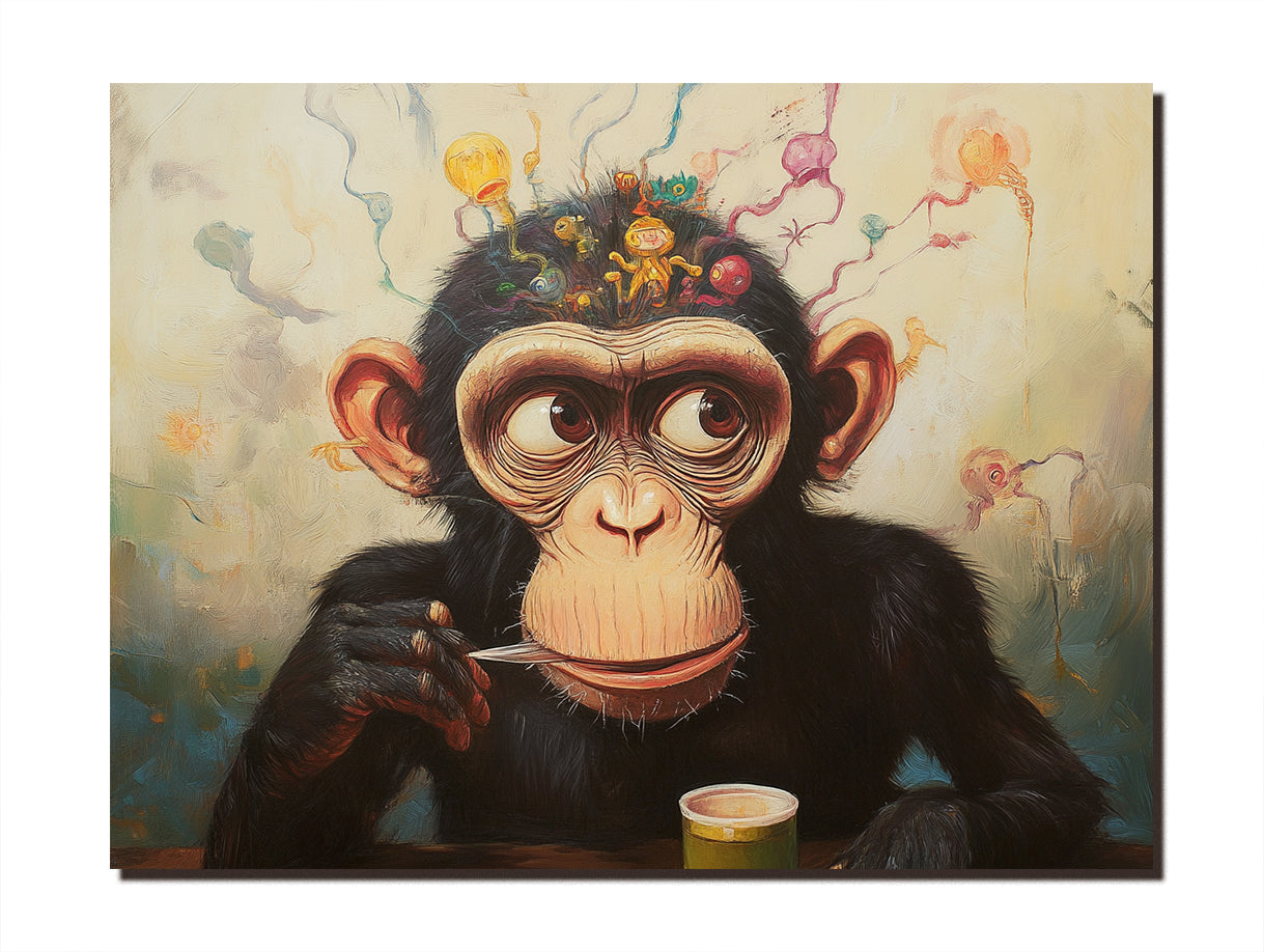 Whimsical Muse - Abstract Monkey Art