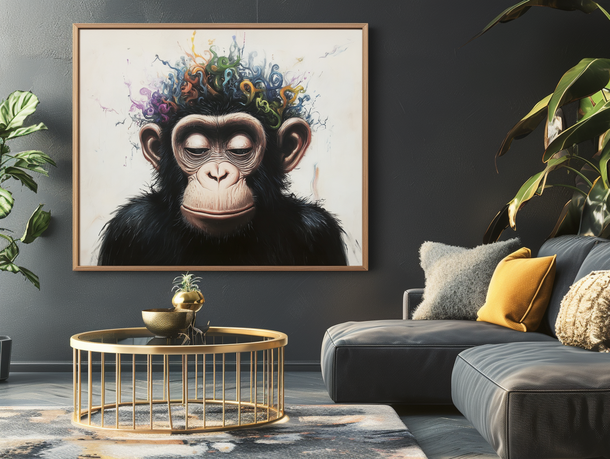 Playful Serenity Chimp Canvas