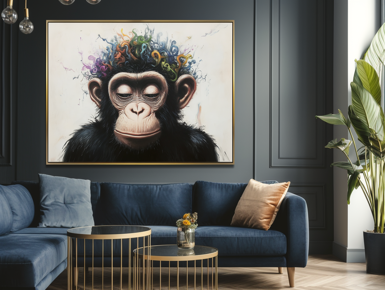 Playful Serenity Chimp Canvas