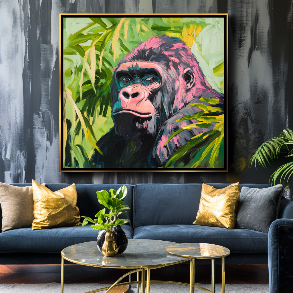 Vibrant Gorilla: Abstract Art