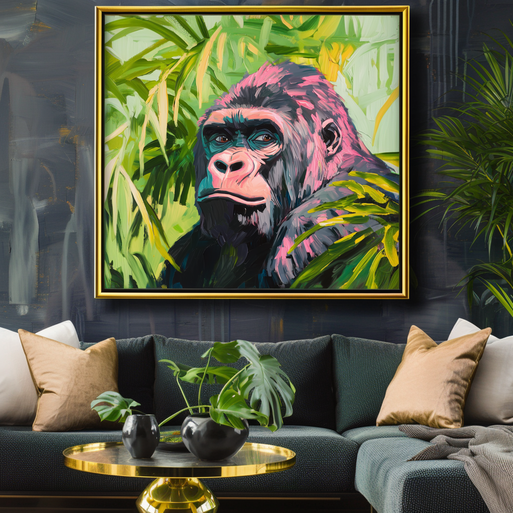 Vibrant Gorilla: Abstract Art