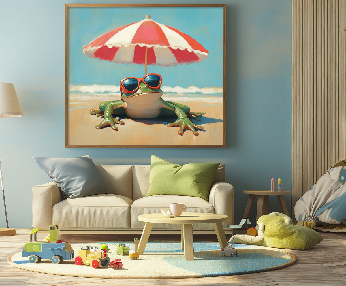 Beach Frog Fun - Playful Art