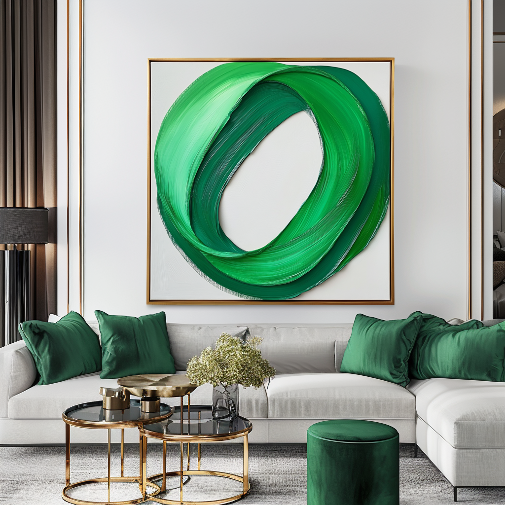 Loop of Light - Abstract Oil Painting for Minimalist Modern Wall Art