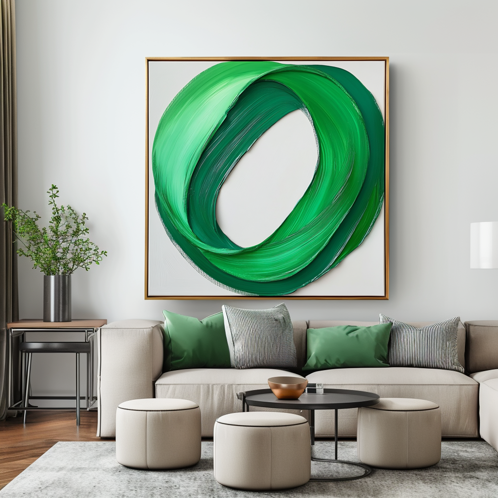 Loop of Light - Abstract Oil Painting for Minimalist Modern Wall Art