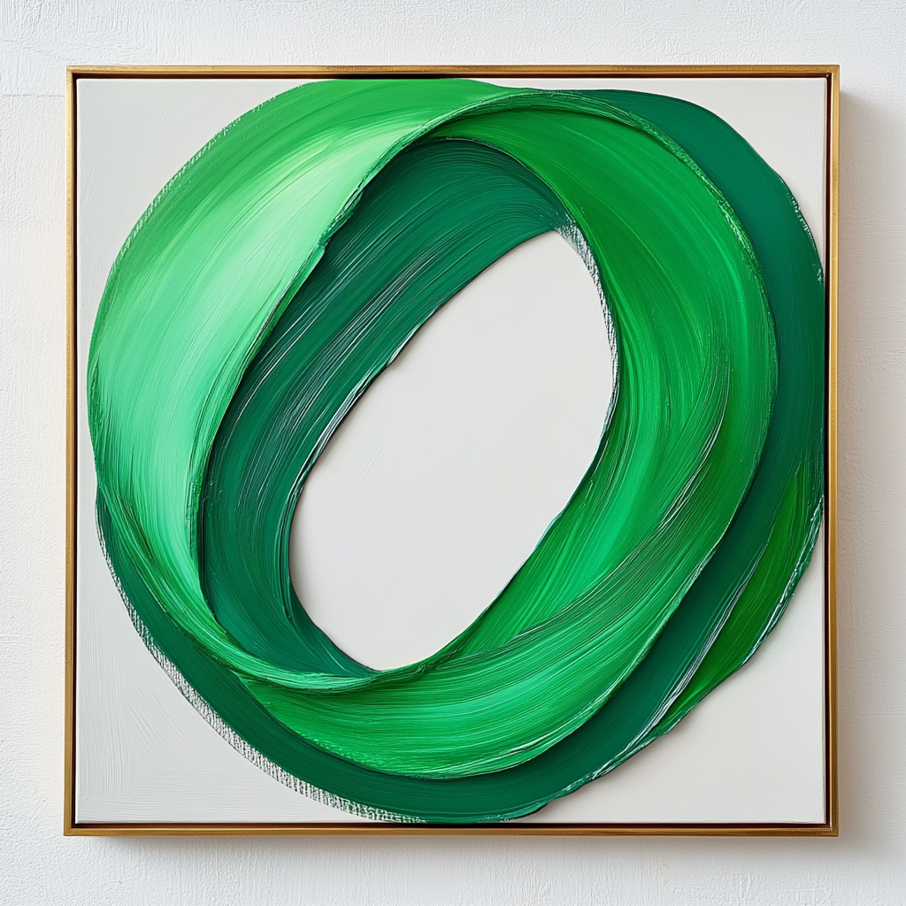 Loop of Light - Abstract Oil Painting for Minimalist Modern Wall Art