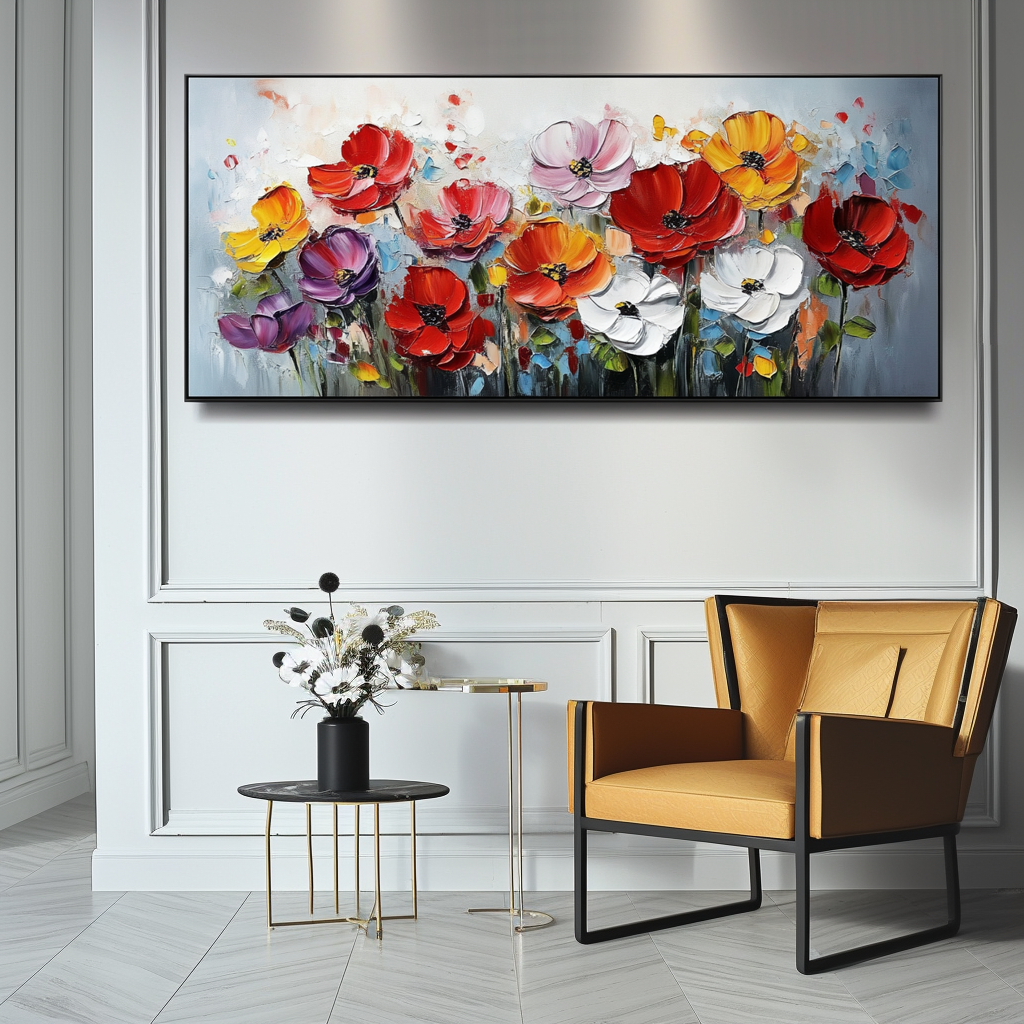 Garden Symphony - Colorful Textured Wall Art for Modern Decor