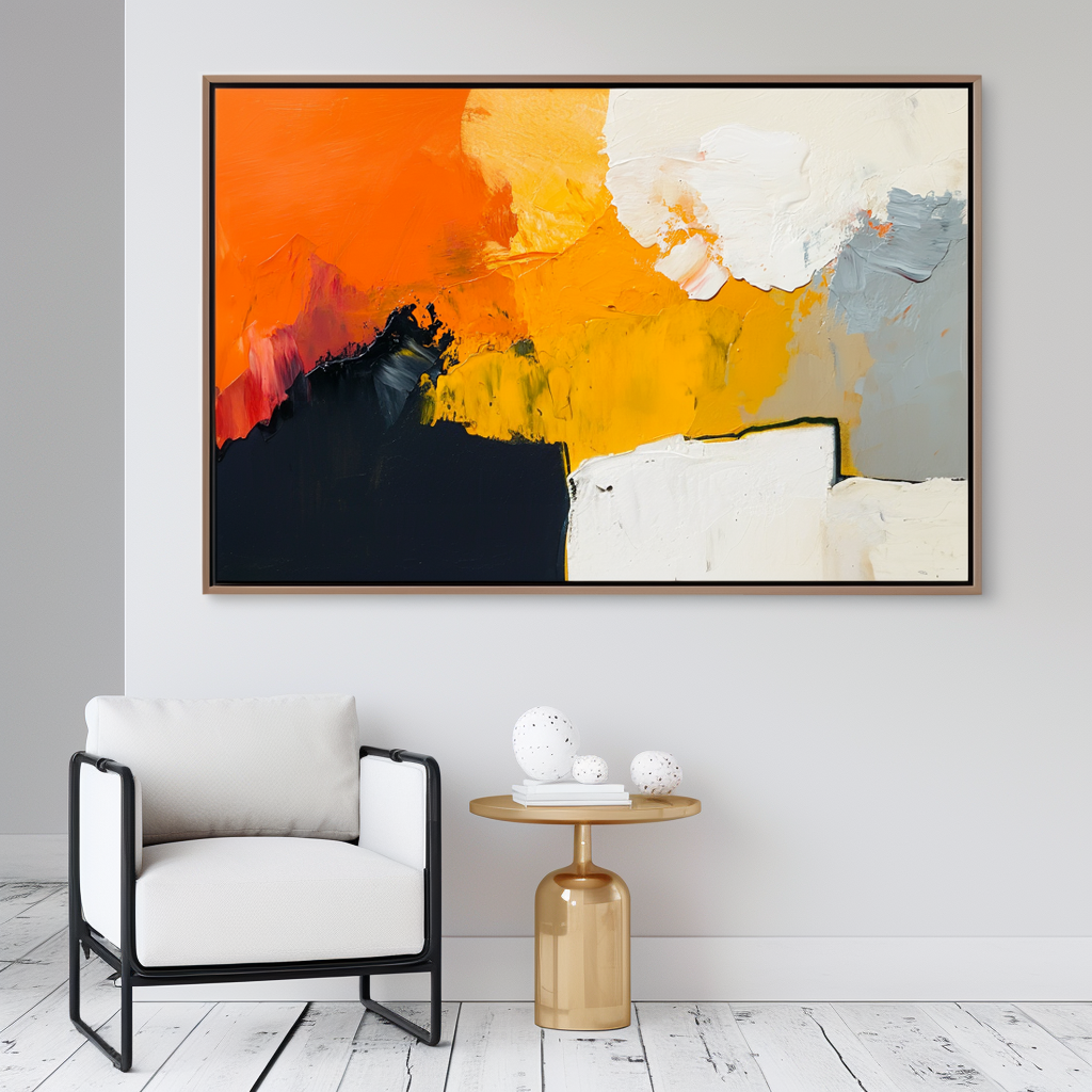 Volcanic Structure - Modern Textured Abstract Oil Painting
