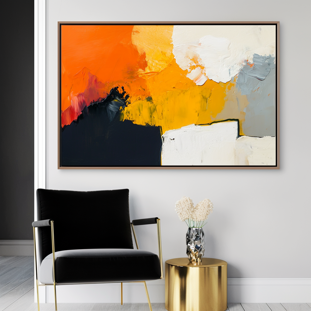 Volcanic Structure - Modern Textured Abstract Oil Painting