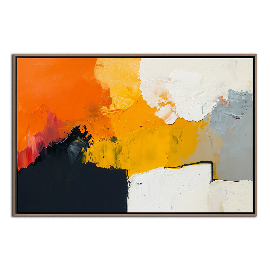 Volcanic Structure - Modern Textured Abstract Oil Painting