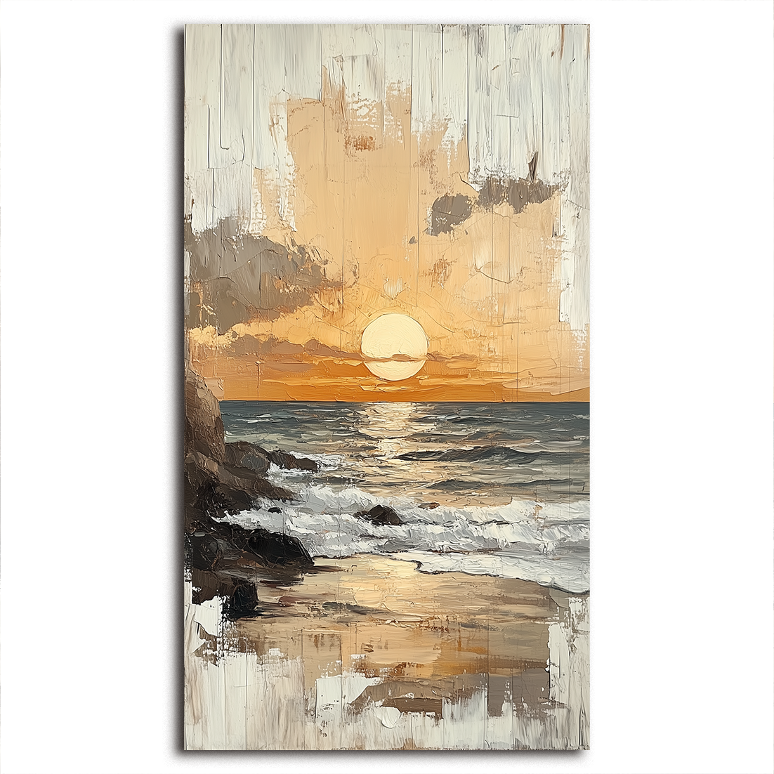 Twilight Tide - Textured Sunset Coastal Wall Art