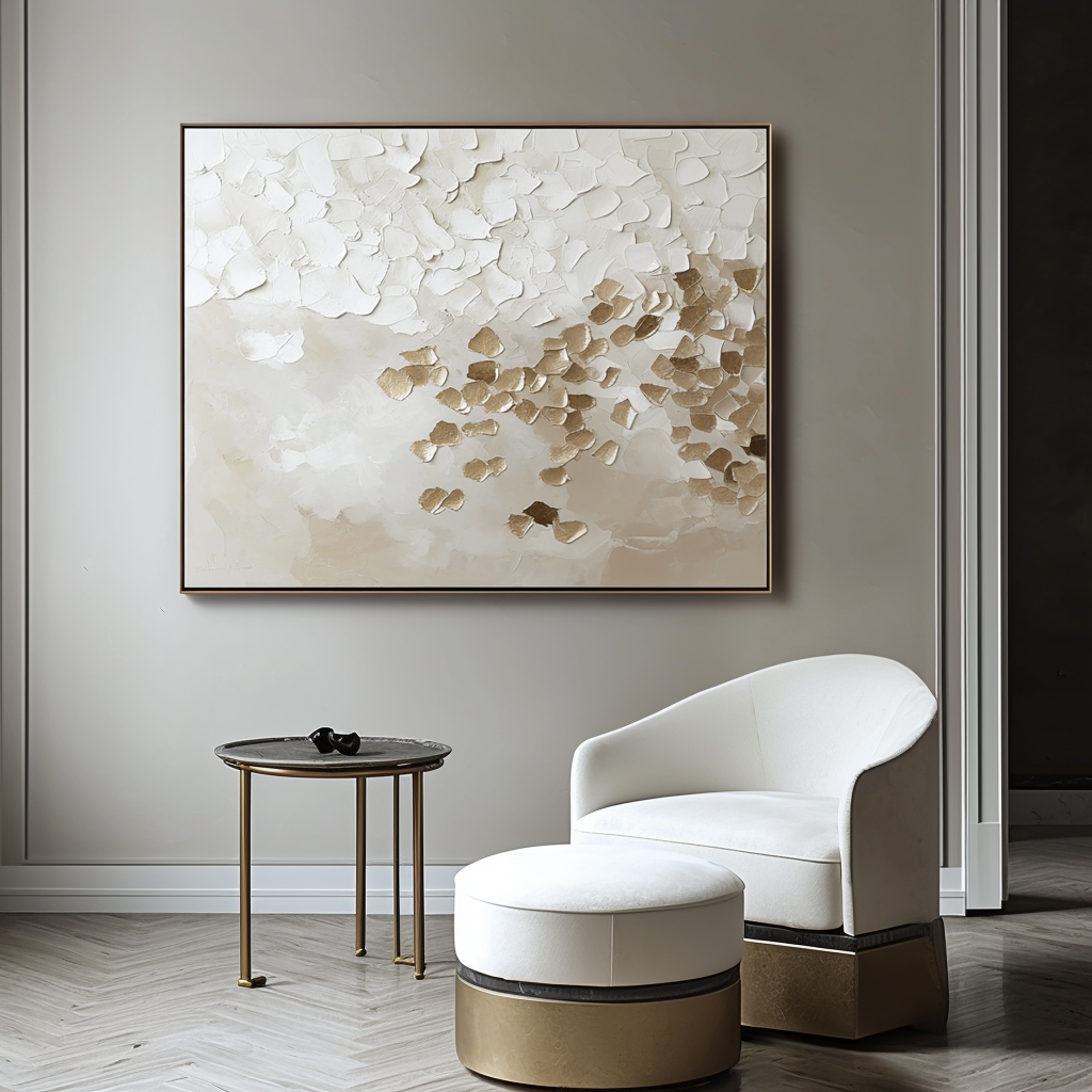 Golden Drift - Hand-Painted Abstract Oil Painting