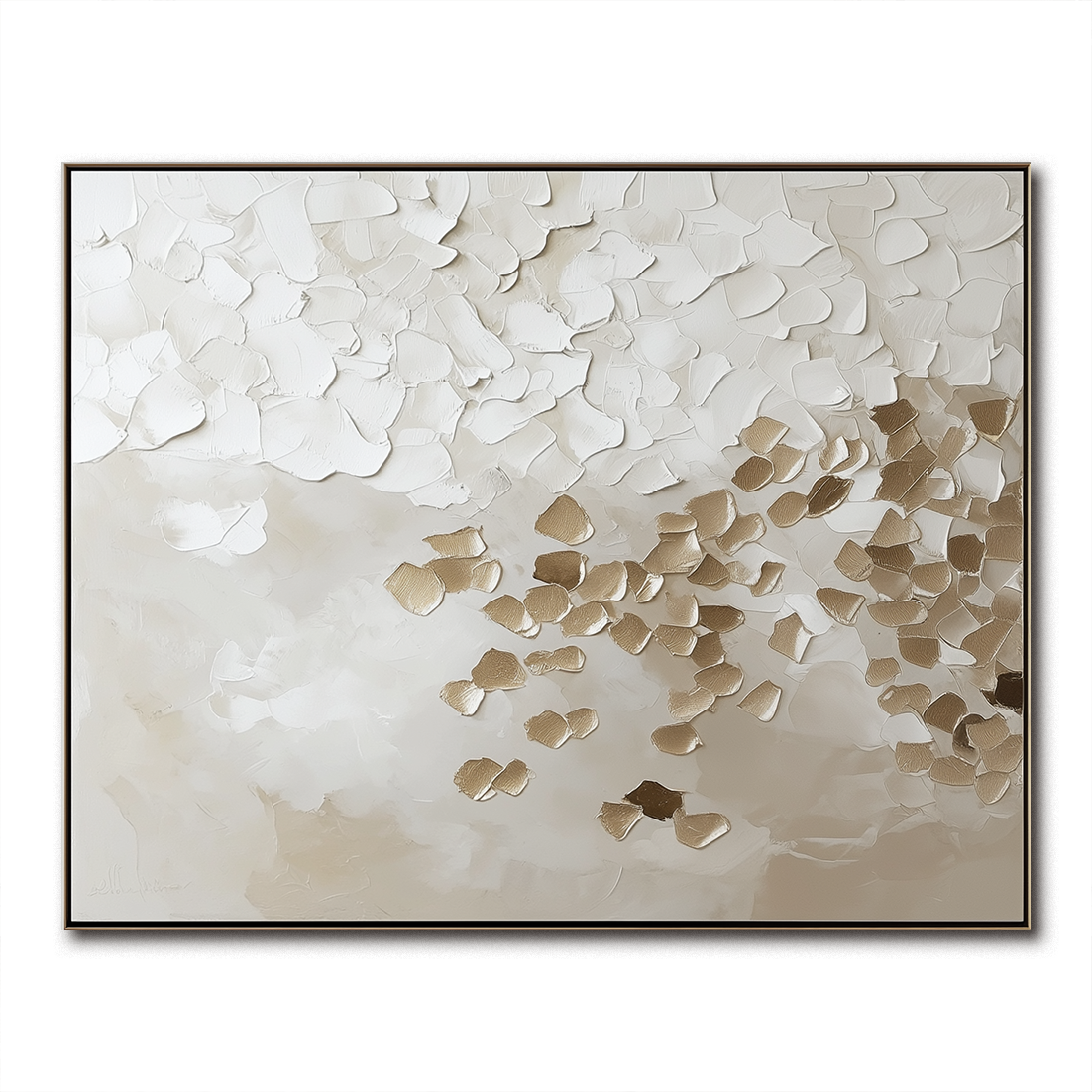 Golden Drift - Hand-Painted Abstract Oil Painting