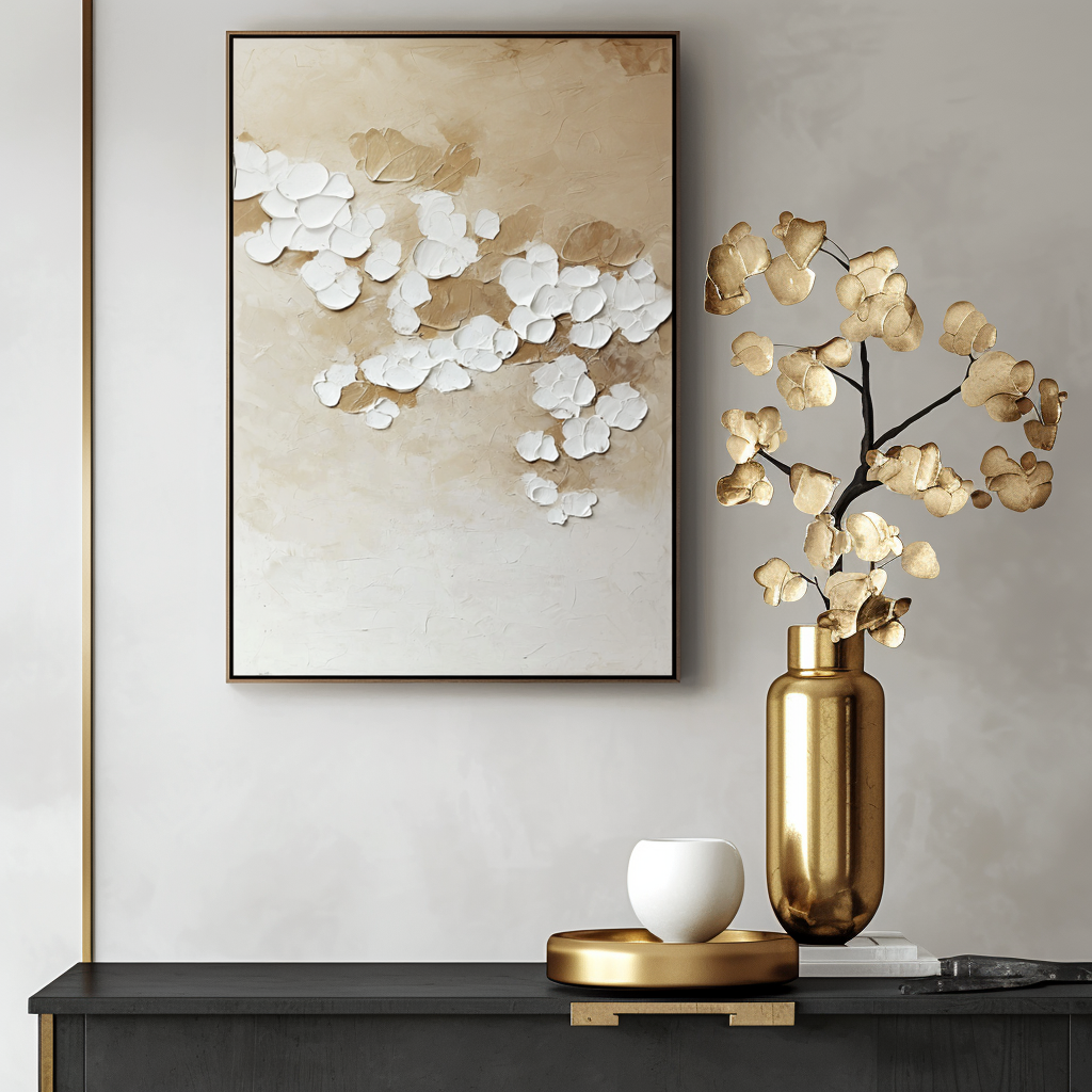 Floating Silence - Vertical Abstract Oil Painting
