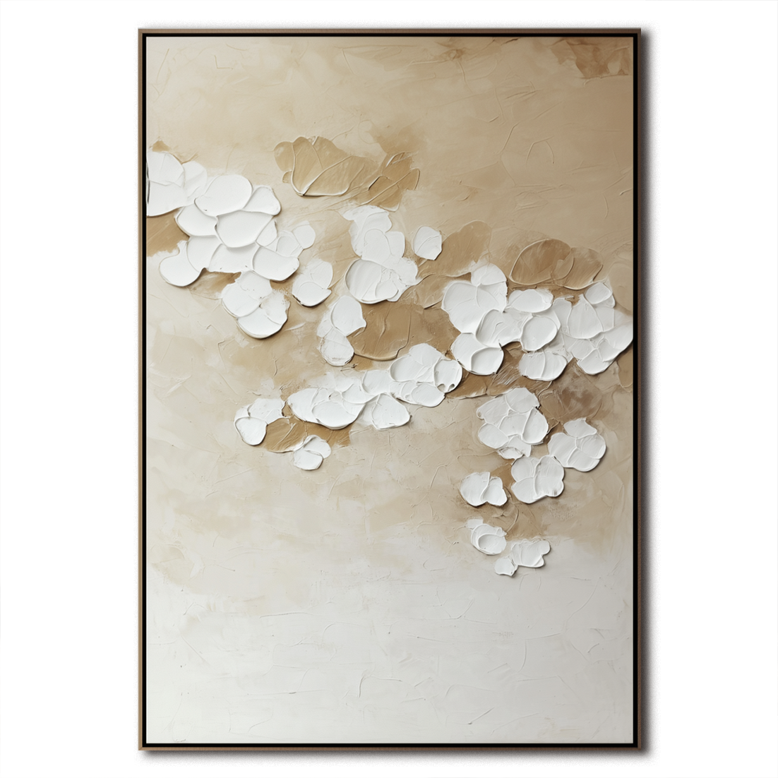 Floating Silence - Vertical Abstract Oil Painting