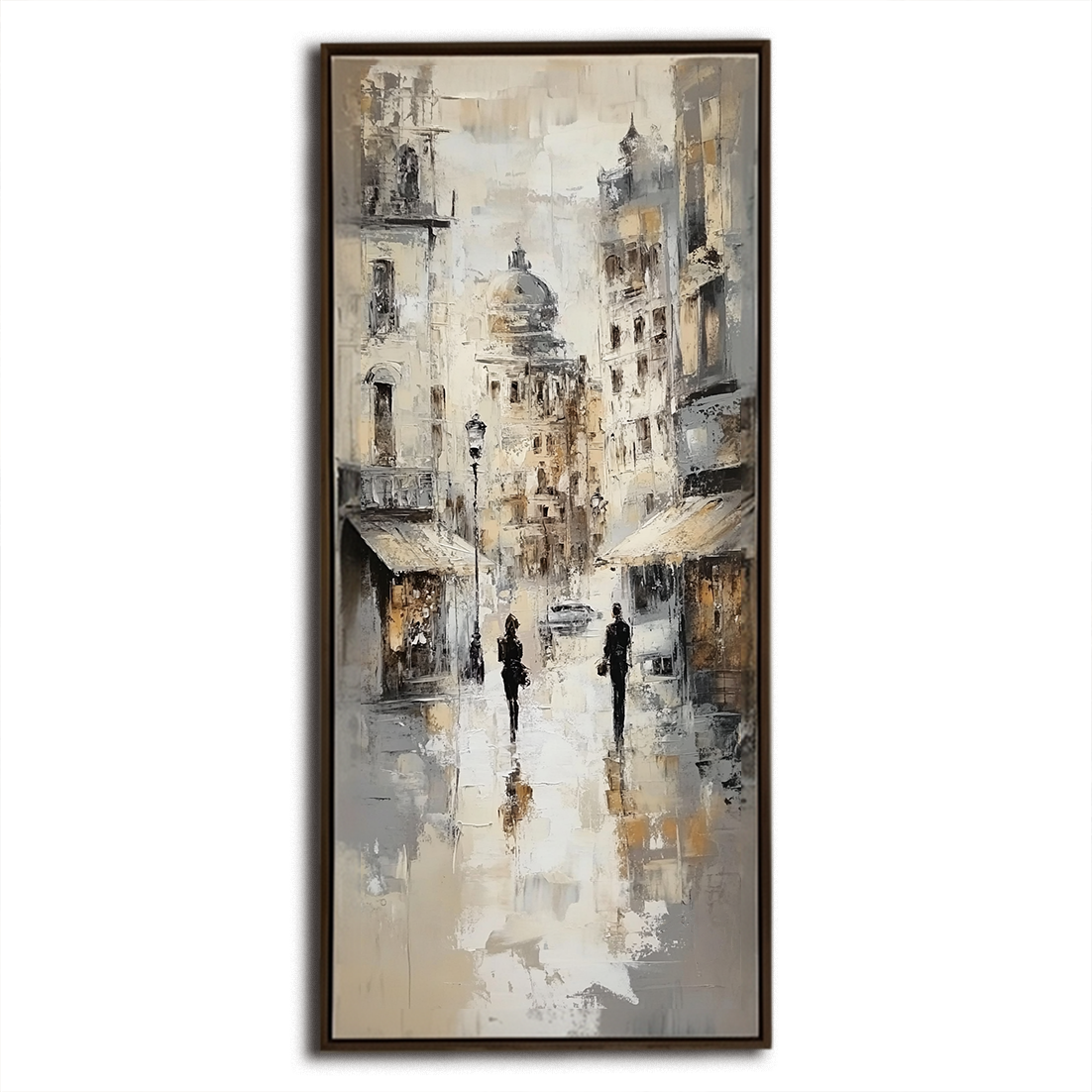 Echoes of the Avenue - Vertical Cityscape Oil Painting