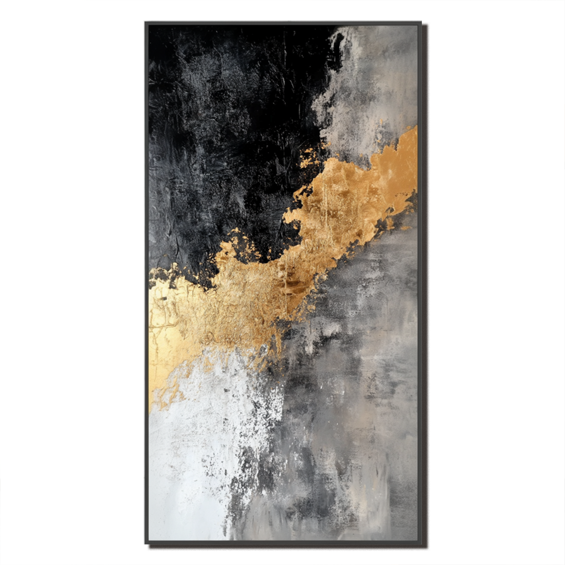 Fractured Light - Vertical Abstract Oil Painting for Living Room Decor