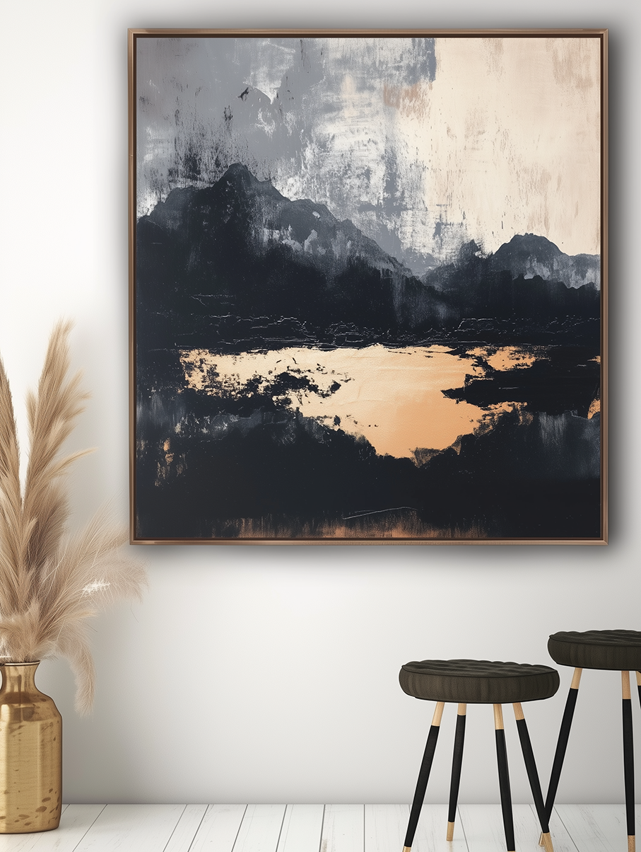 Silent Range - Abstract Landscape Oil Painting for Modern Spaces
