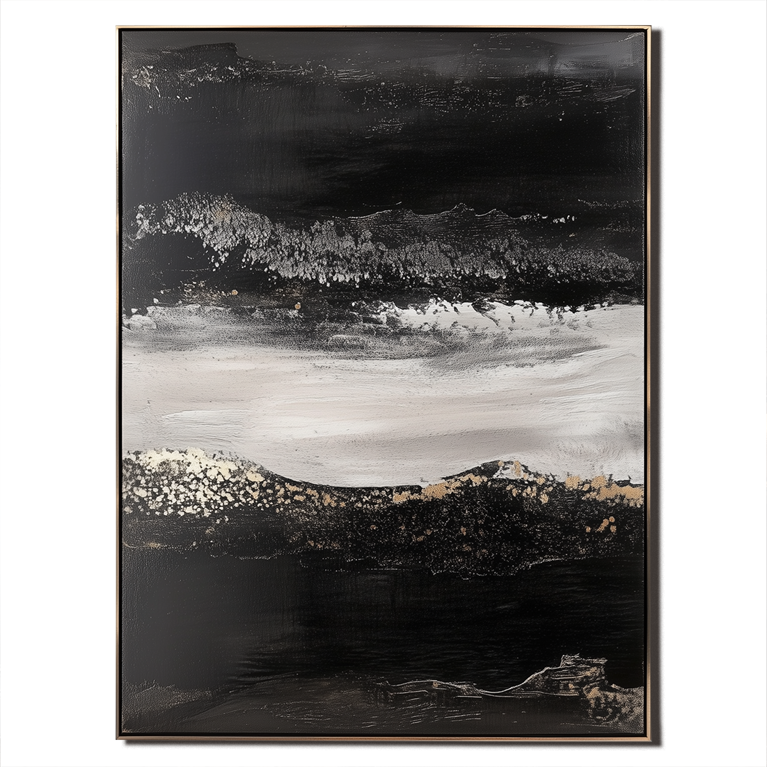 Silent Crest - Abstract Textured Oil Painting for Modern Wall Decor